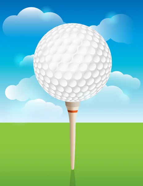 Pelota de golf en el fondo de la camiseta — Vector de stock