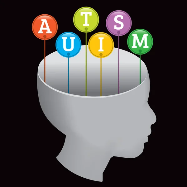 Силуэт аутизма — стоковый вектор