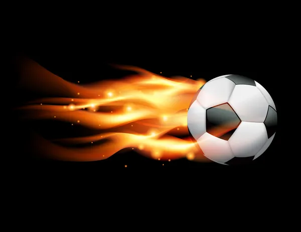 Flaming Soccer Ball — Stock Vector