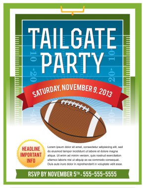 American Football Tailgate Party Flyer Design clipart