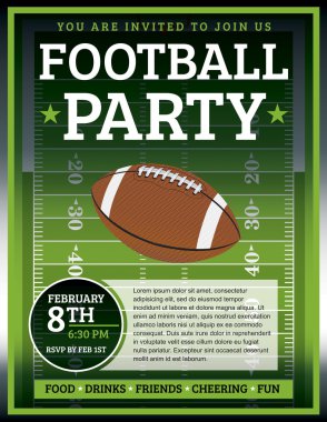 Football Party Flyer clipart
