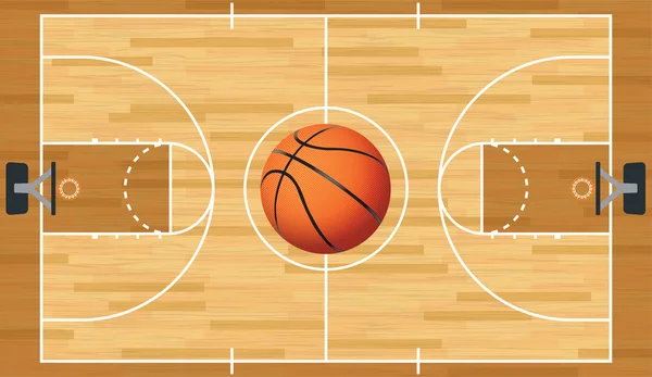 gerçekçi vektör basketbol sahası ve topu