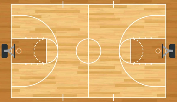 Realistic Vector Basketball Court — Stock Vector