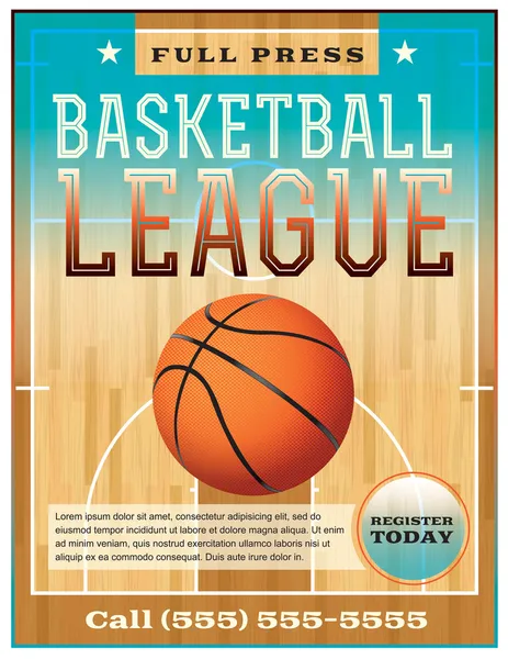 Flyer Ligue de basket-ball — Image vectorielle