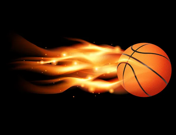 Flaming basketbal — Stockvector