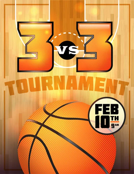 Basketball Tournament Poster — Stock Vector