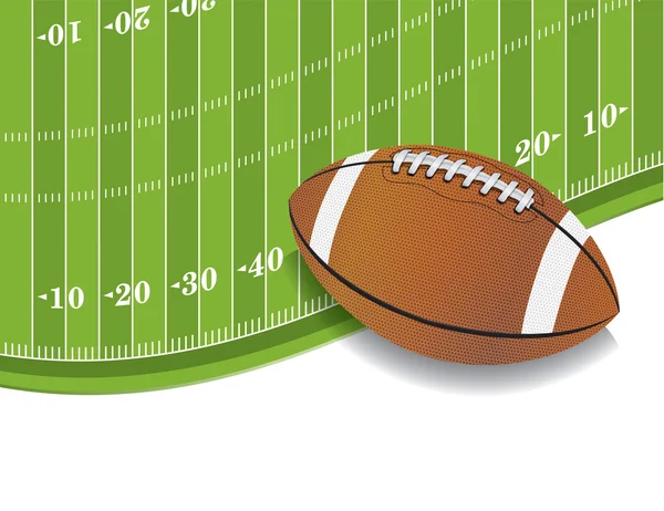 アメリカン フットボールのフィールドとボールの背景 — ストックベクタ