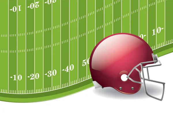 Amerikaanse voetbal veld en helm achtergrond — Stockvector