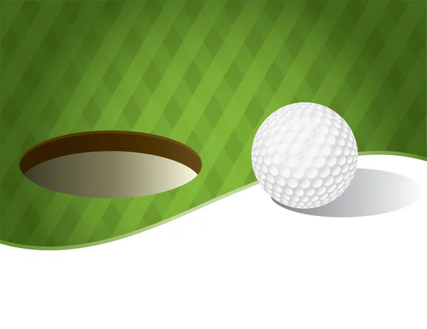 Golfball auf einem Putting Green Hintergrund — Stockvektor