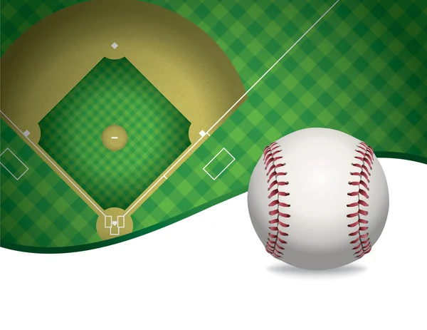 Baseball and Baseball Field Background Illustration — Stock Vector
