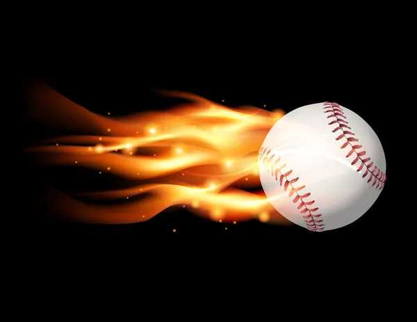Ilustração de beisebol flamejante — Vetor de Stock