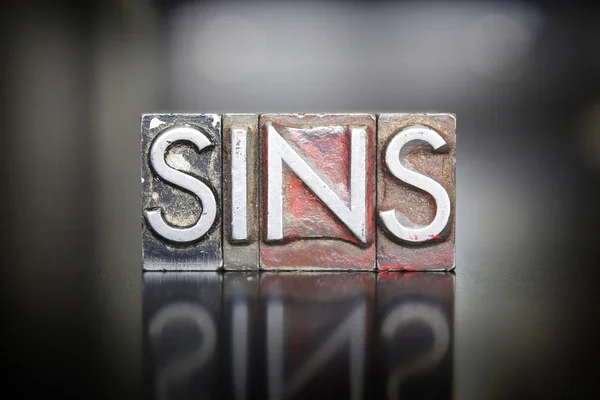 Sins Letterpress — Stock Photo, Image