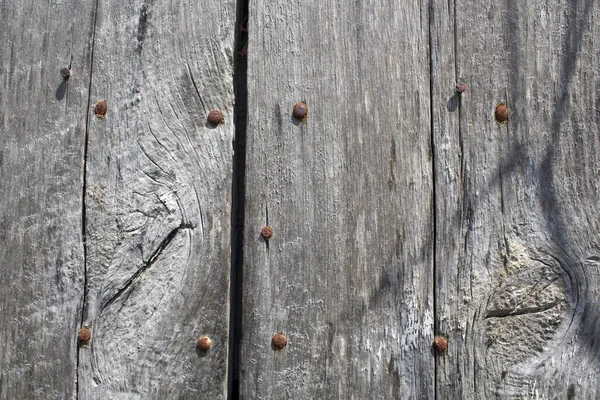 Aged Wood and Rusty Bolts Background — Stock Photo, Image