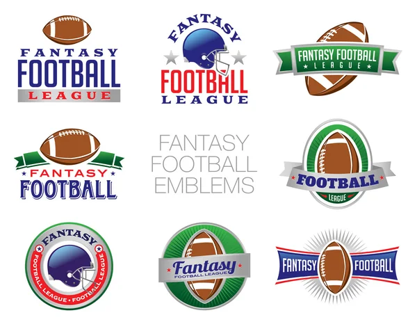 Fantasy Football Emblem Illustrations — Stock Vector