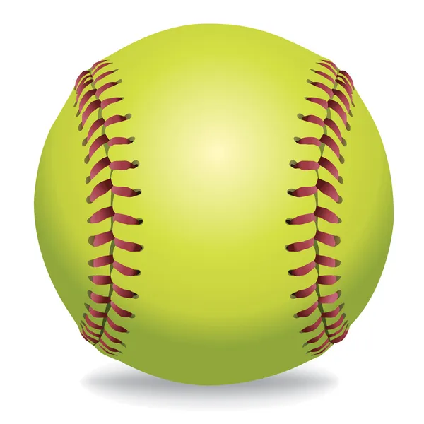 Softball elszigetelt fehér illusztráció — Stock Vector