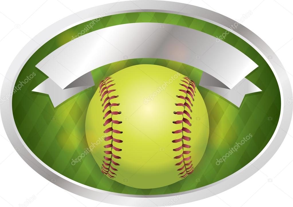 Softball Emblem Banner Illustration Stock Vector Image by