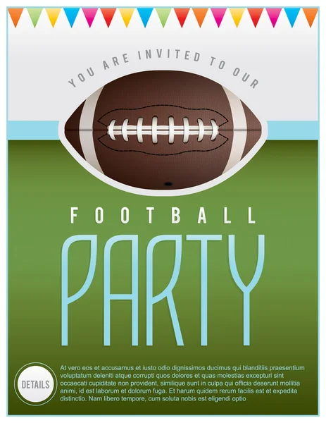 Football Party Flyer — Stock Vector