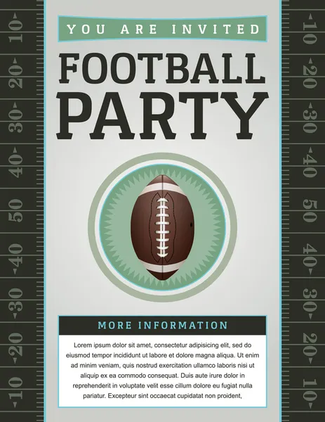 American Football Party Volantino — Vettoriale Stock