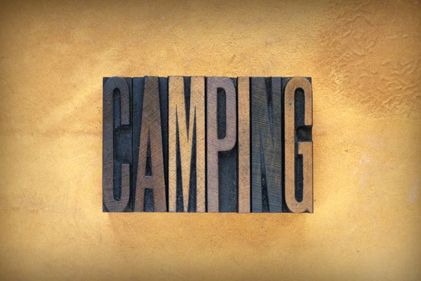 Camping-Buchdruck — Stockfoto