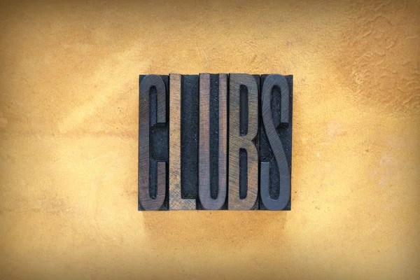 Clubs Letterpress — Stock Photo, Image