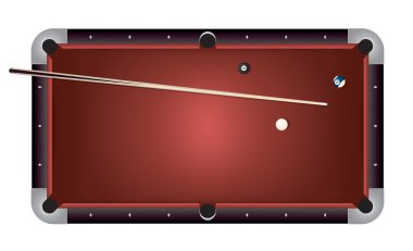 Realistic Billiards Pool Table Red Felt Illustration clipart