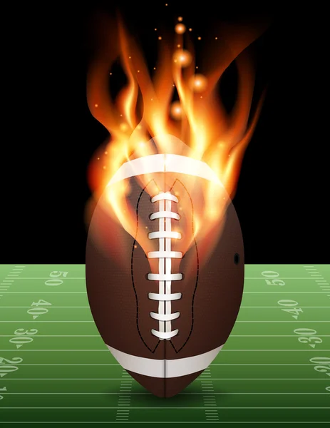 Американський футбол на вогонь ілюстрація — стоковий вектор