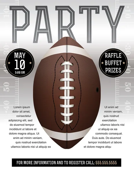 American Football Party Flyer — Stock Vector