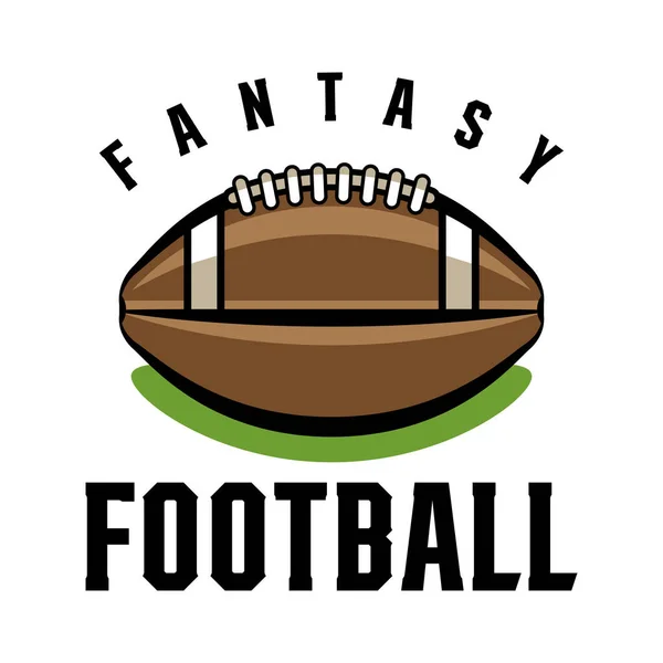 Fantasy Football League Ball Emblem Words Illustration Vector Eps Available — Stock Vector