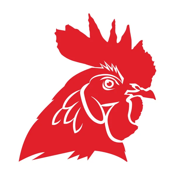 Μια Απεικόνιση Ενός Κόκκινου Κεφαλιού Κόκορα — Διανυσματικό Αρχείο