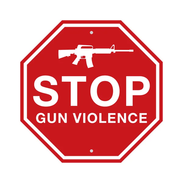 Stop Sign Message Stop Gun Violence Illustration — Vetor de Stock