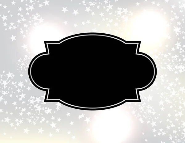 Black Emblem Badge Silver Star Sky Illustration — Stock Vector