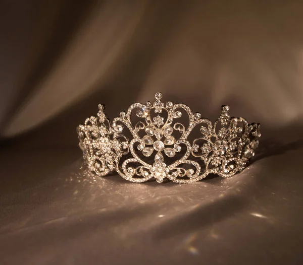 Luxe Koninklijke Kroon Diadeem Met Diamanten — Stockfoto