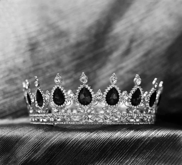 Crown, black and white, vintage style for king and queen. Symbol of authority.