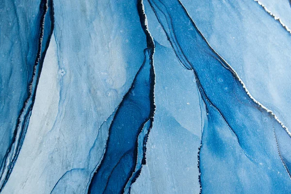 Abstract blue art background. Alcohol ink art