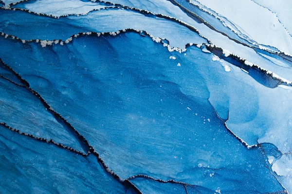 Abstract blue art background. Alcohol ink art
