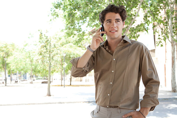 Businessman using his smart phone