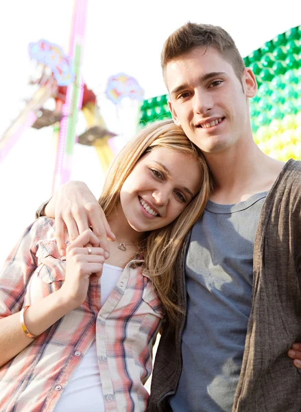 Couple visiting park arcade