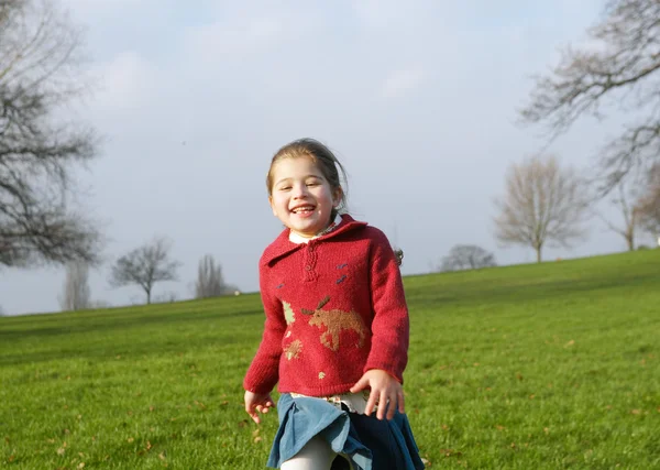 Girl  running down — Stock Photo, Image