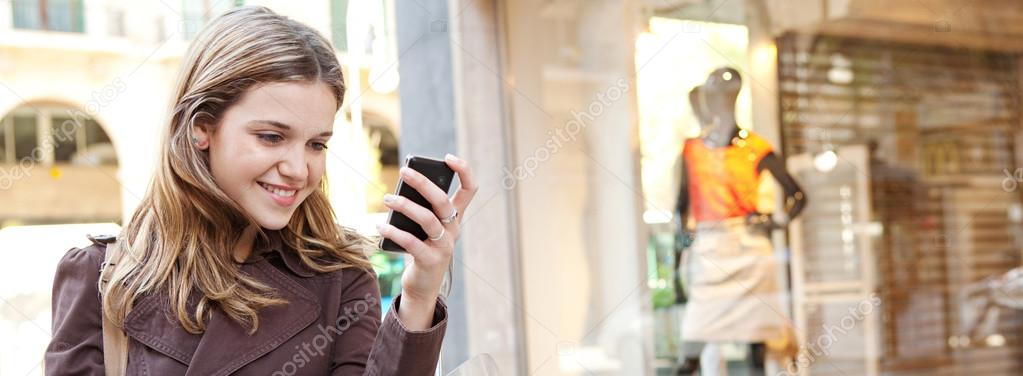 Woman using  smartphone