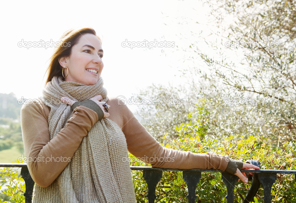 Woman on a banister