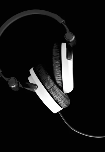 Black and white headphones — Stock Photo, Image