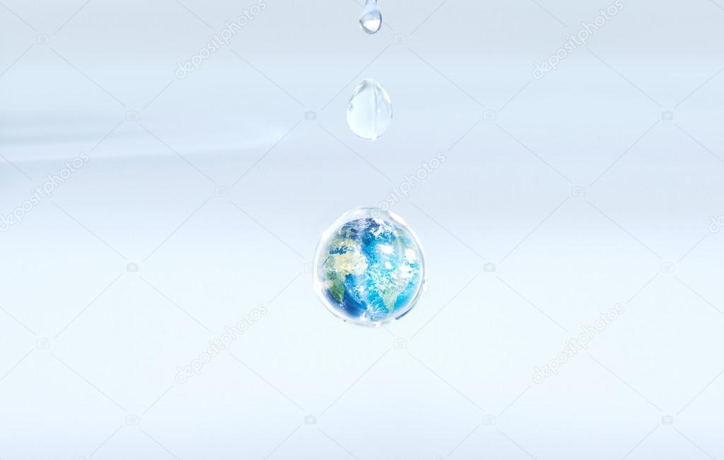 Earth inside a drop of water