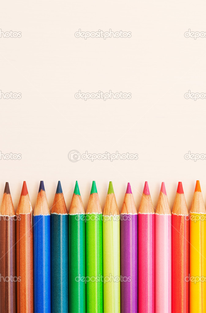 Multi colored drawing pencils