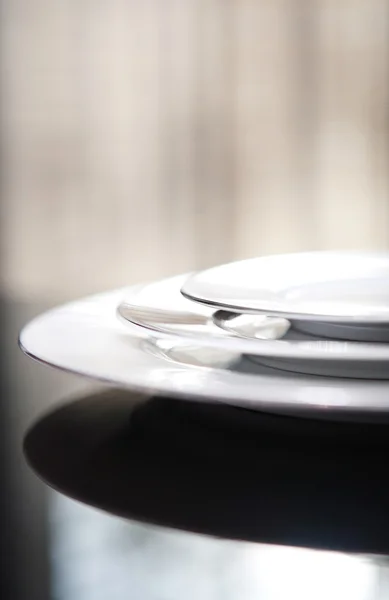 Serving set of plates for diner table — Stock Photo, Image