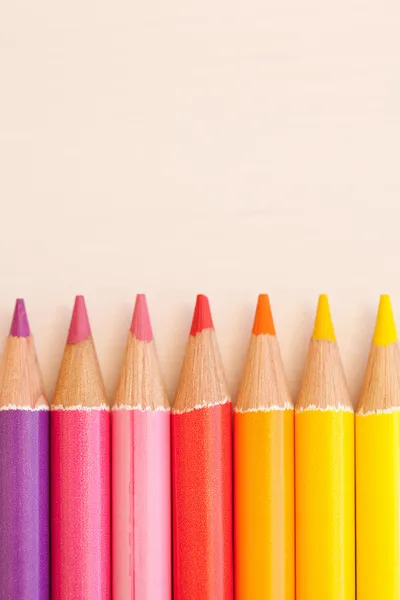 Bunch of colorful school art pencils — Stock Photo, Image