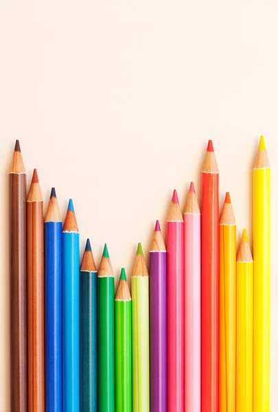 Bunch of colorful school art pencils — Stock Photo, Image