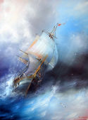 Картина, постер, плакат, фотообои "seascape sailboat", артикул 19408477