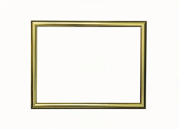 Wooden gold frame isolated — Stock Photo, Image
