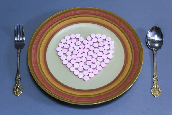 Heart pills for health — Stock Photo, Image