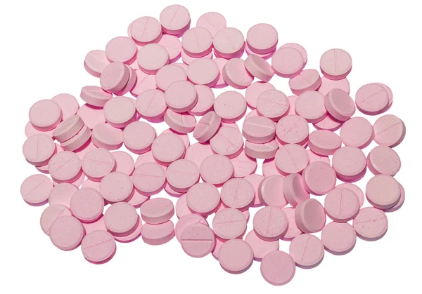 Mucchio di pillola su bianco — Foto Stock